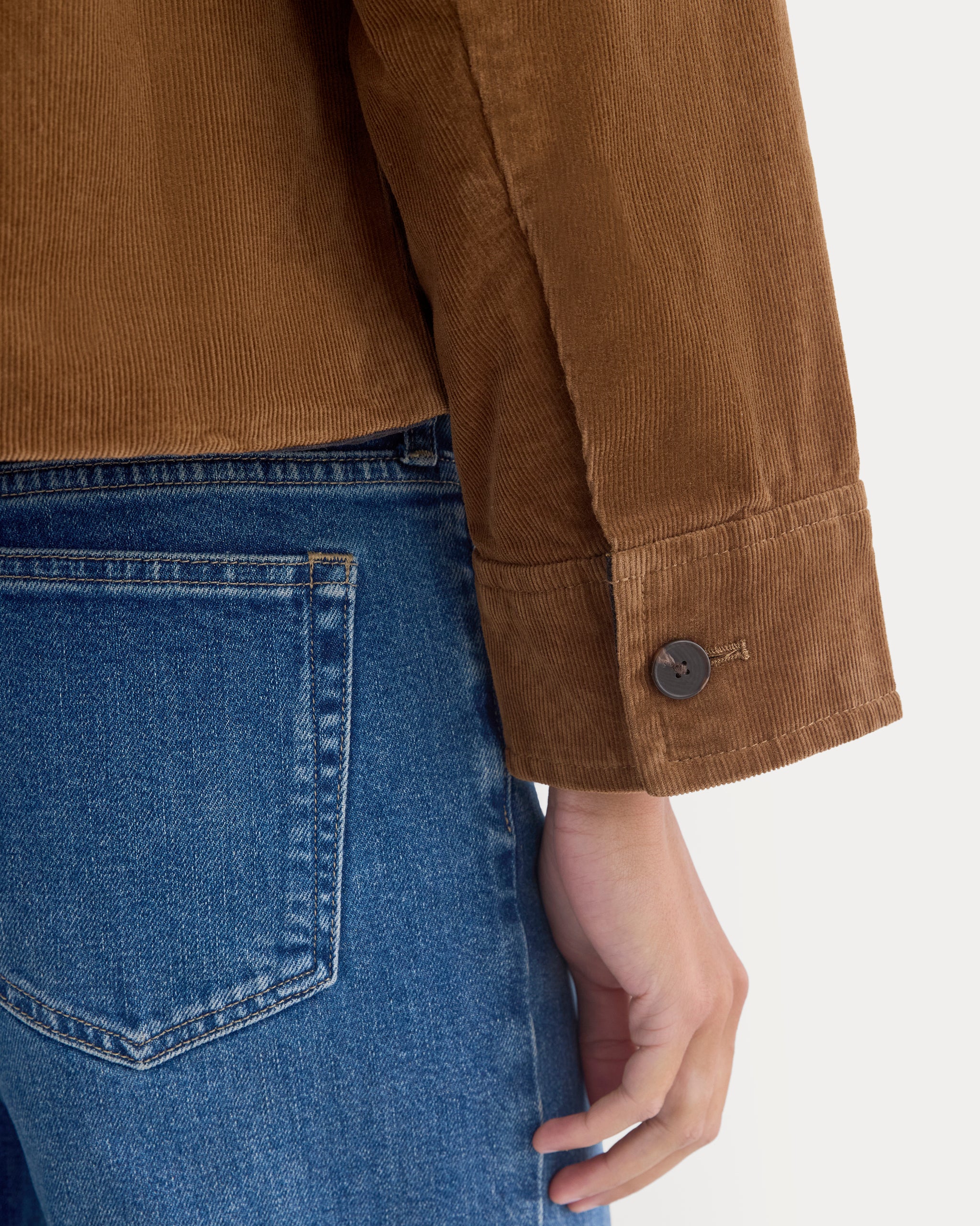 Stretch Corduroy Zip Jacket  | Toffee