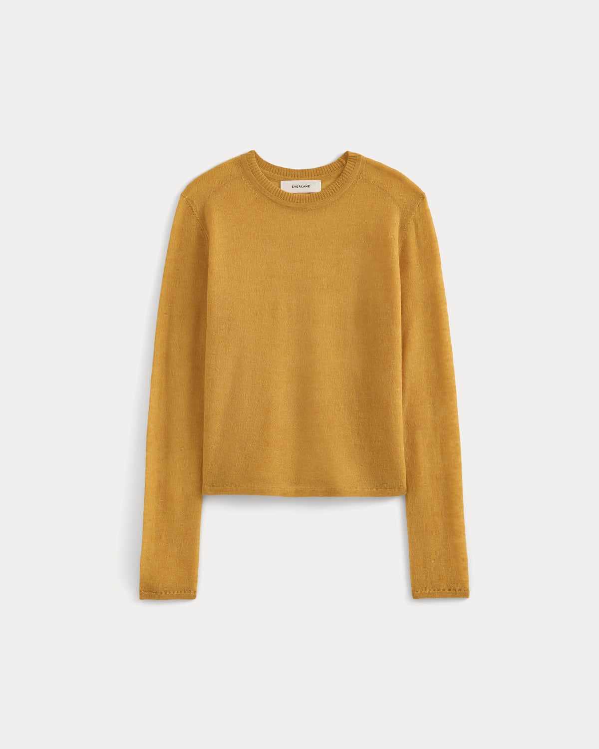 Air Alpaca Long-Sleeve Slim Crew | Golden Yellow