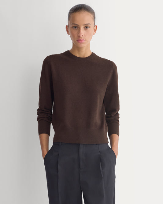 Cashmere Slim Crew Sweater | Coffee Bean