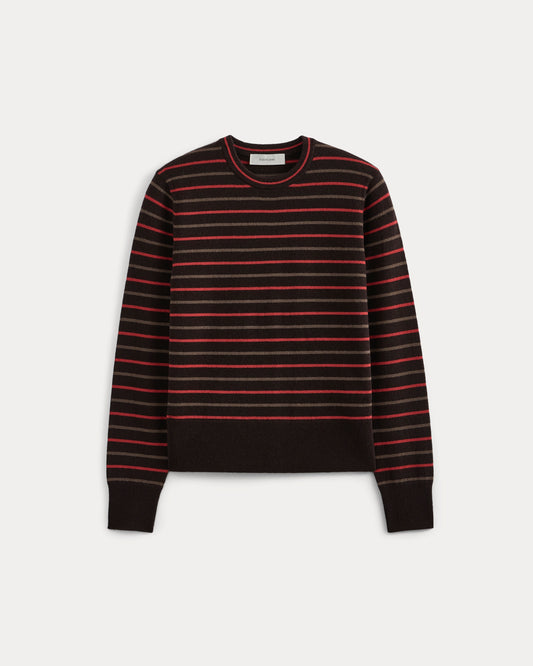 Cashmere Slim Crew Sweater | Cabernet / Coffee Bean