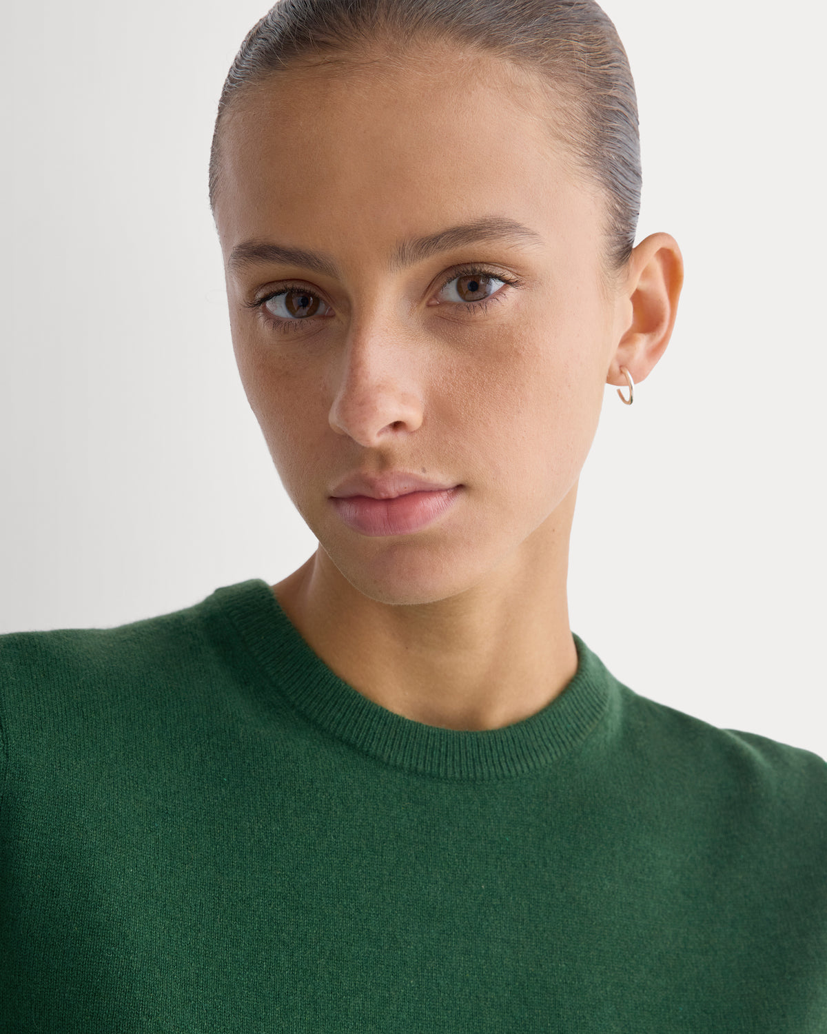 Cashmere Slim Crew Sweater | Eden Green