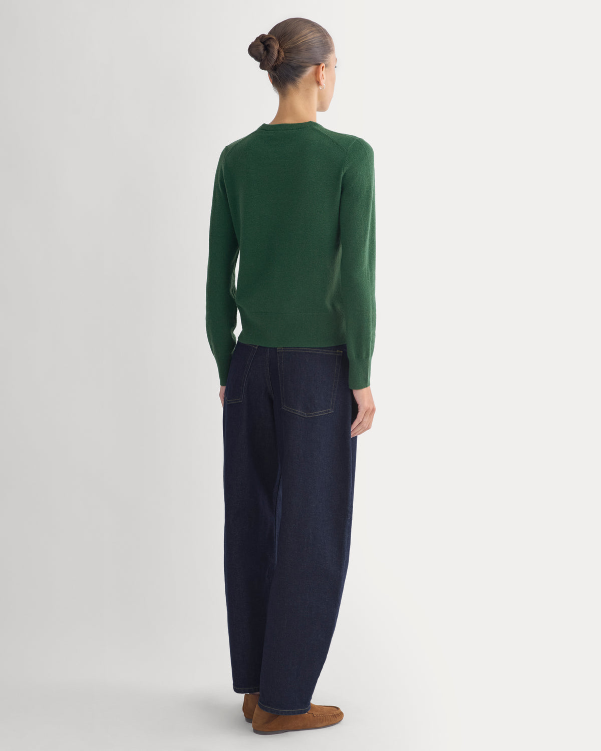 Cashmere Slim Crew Sweater | Eden Green