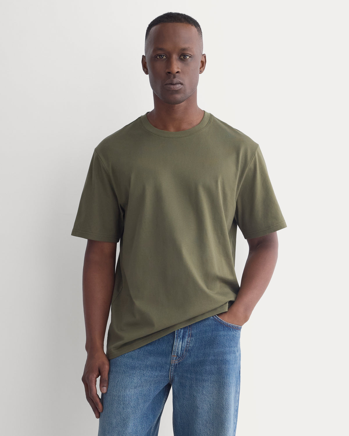 Archive Standard-Fit Cotton Crew | Olive Night