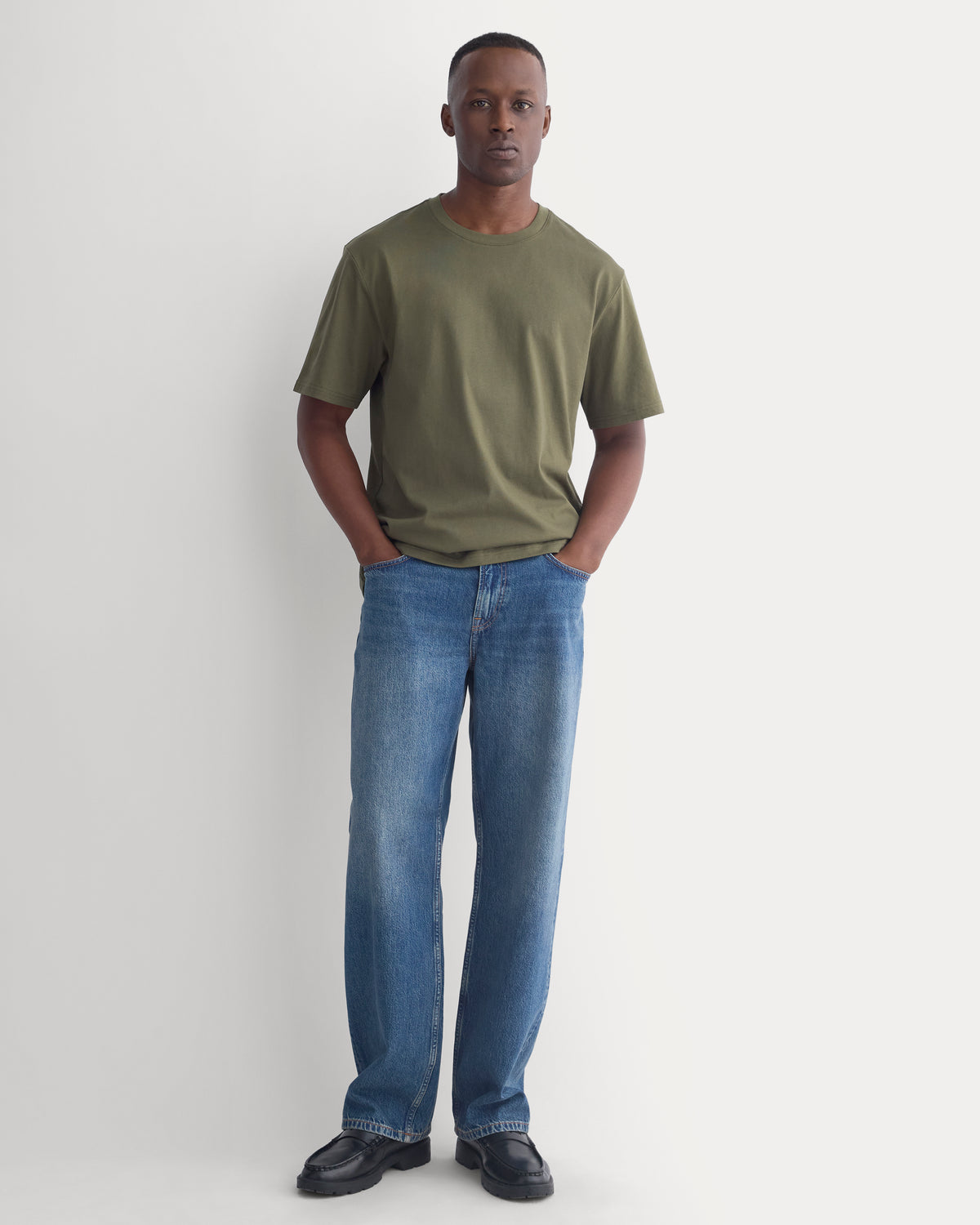 Archive Standard-Fit Cotton Crew | Olive Night
