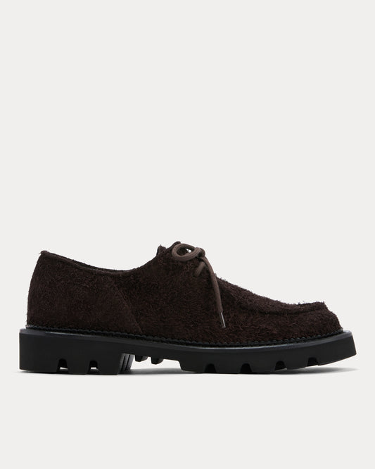 Collegium x Everlane Moc Toe Derby | Espresso Suede | Women's