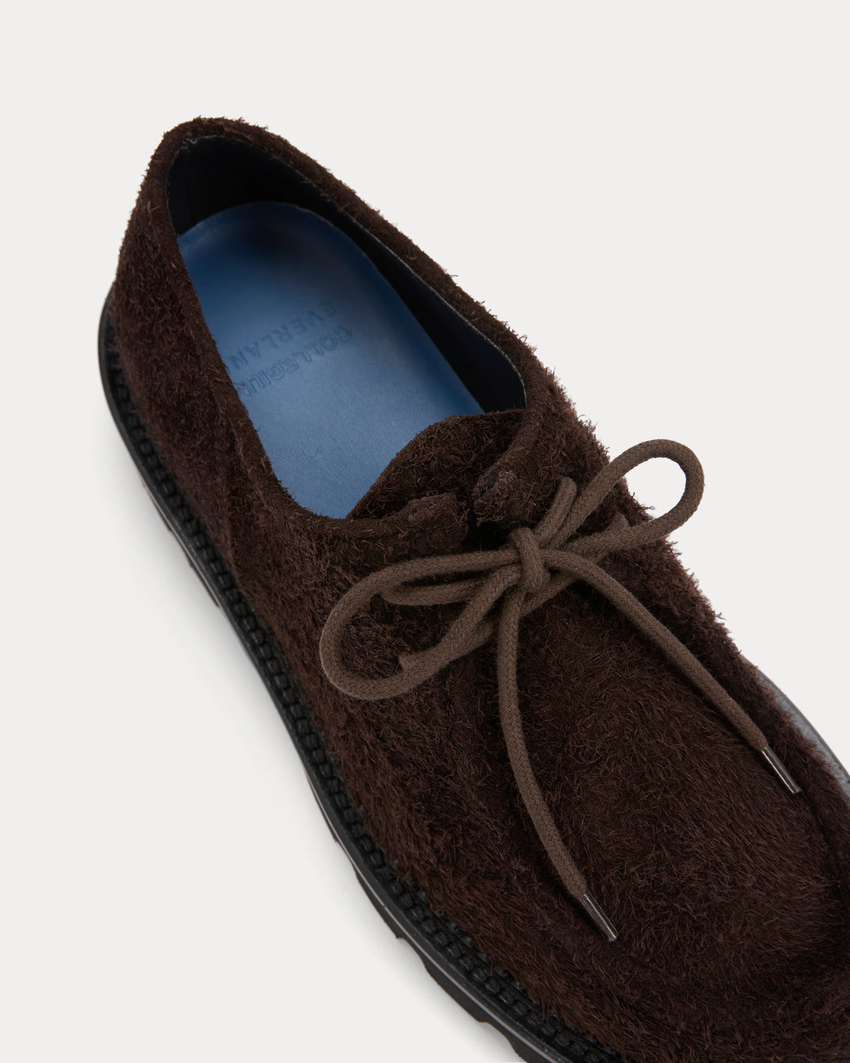 Collegium x Everlane Moc Toe Derby | Espresso Suede | Women's