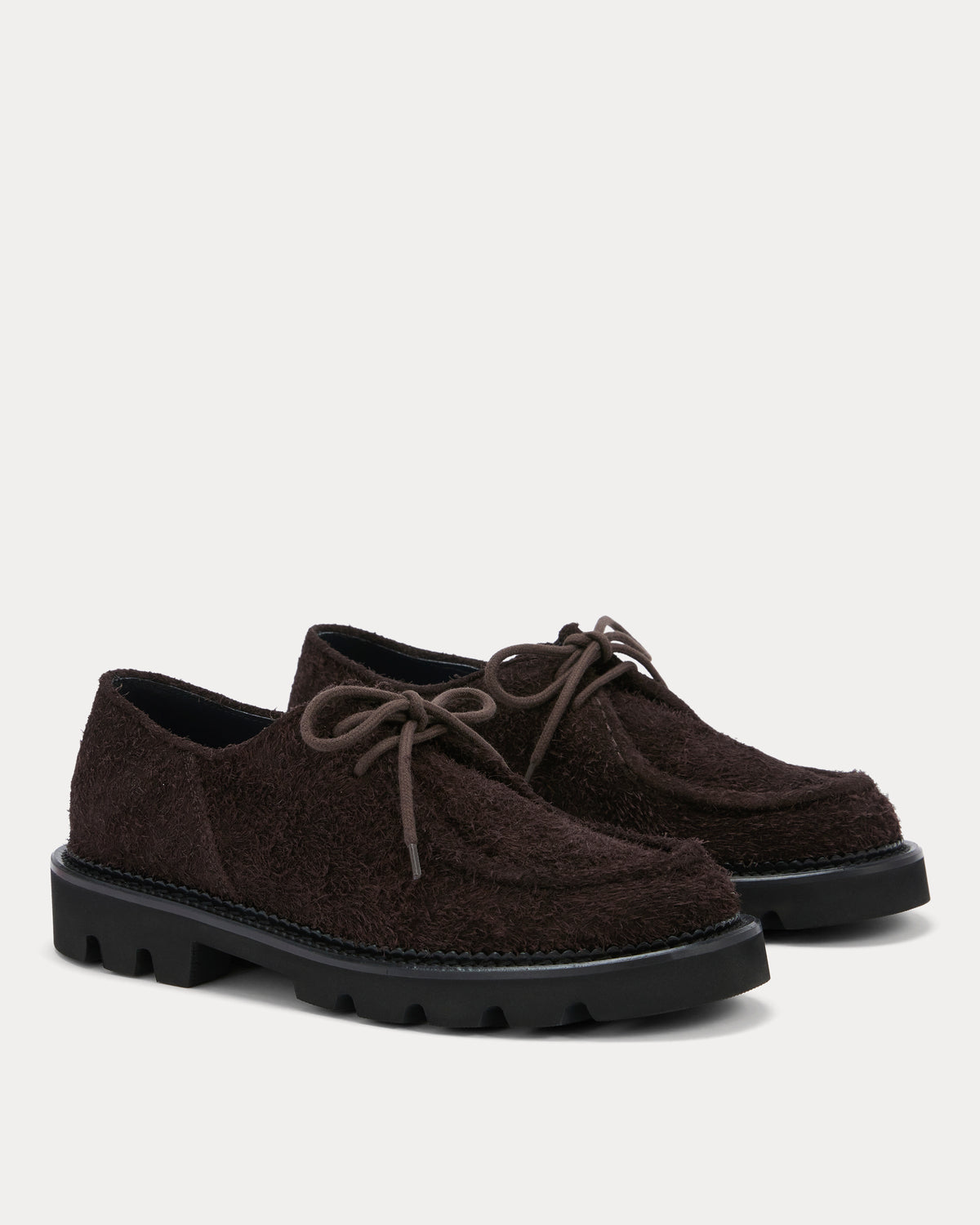 Collegium x Everlane Moc Toe Derby | Espresso Suede | Men's