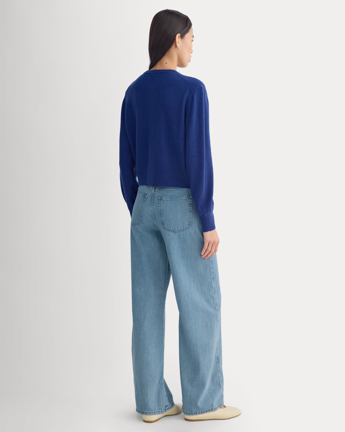 Cashmere Cropped Cardigan | Klein Blue