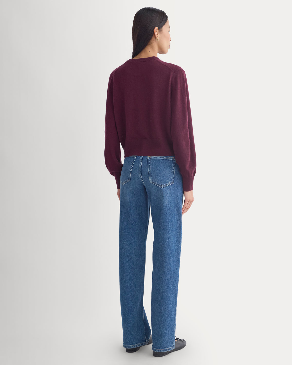 Cashmere Cropped Cardigan | Deep Plum