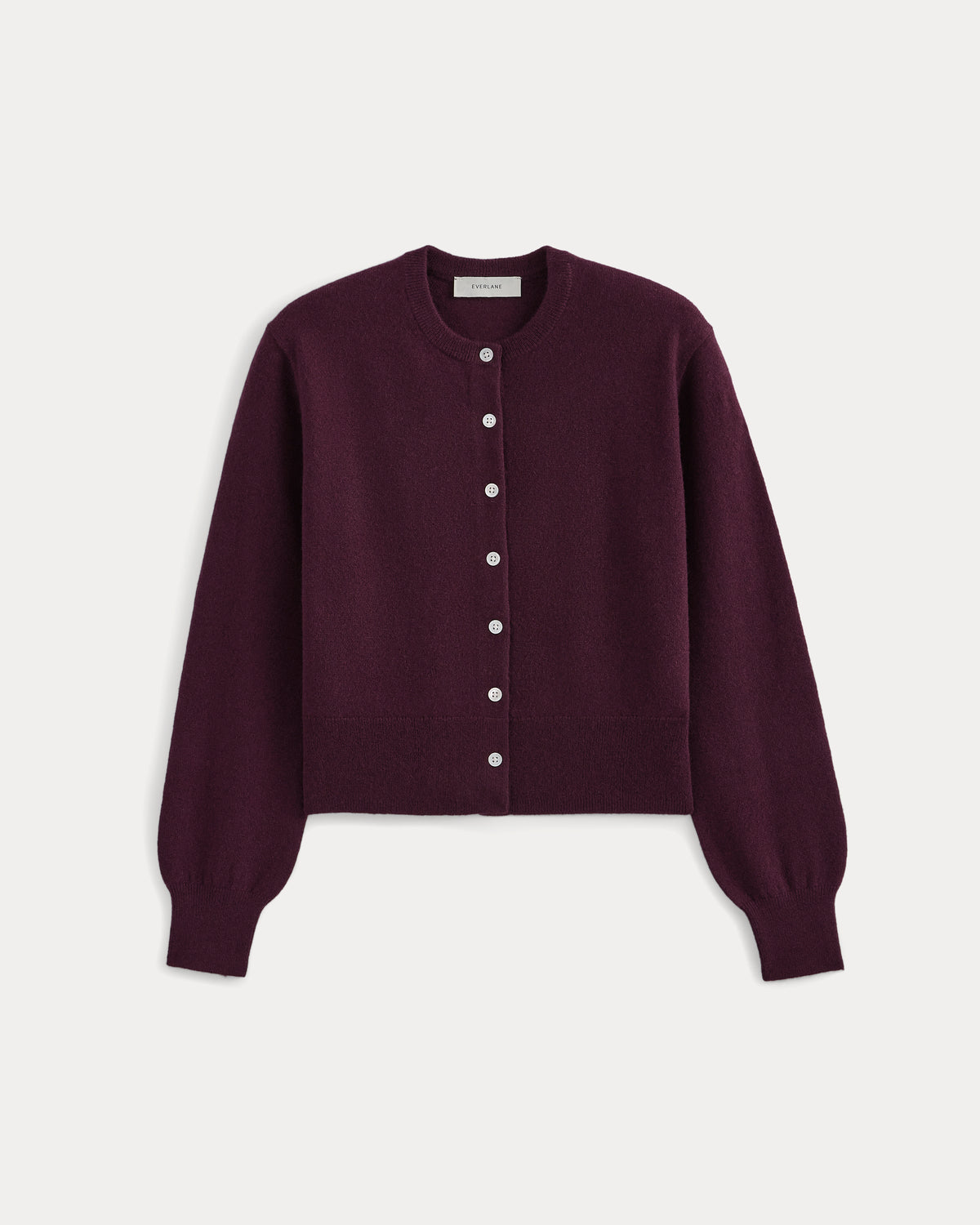 Cashmere Cropped Cardigan | Deep Plum