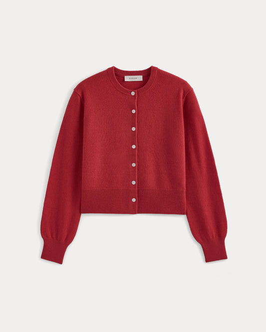 Cashmere Cropped Cardigan | Vintage Red