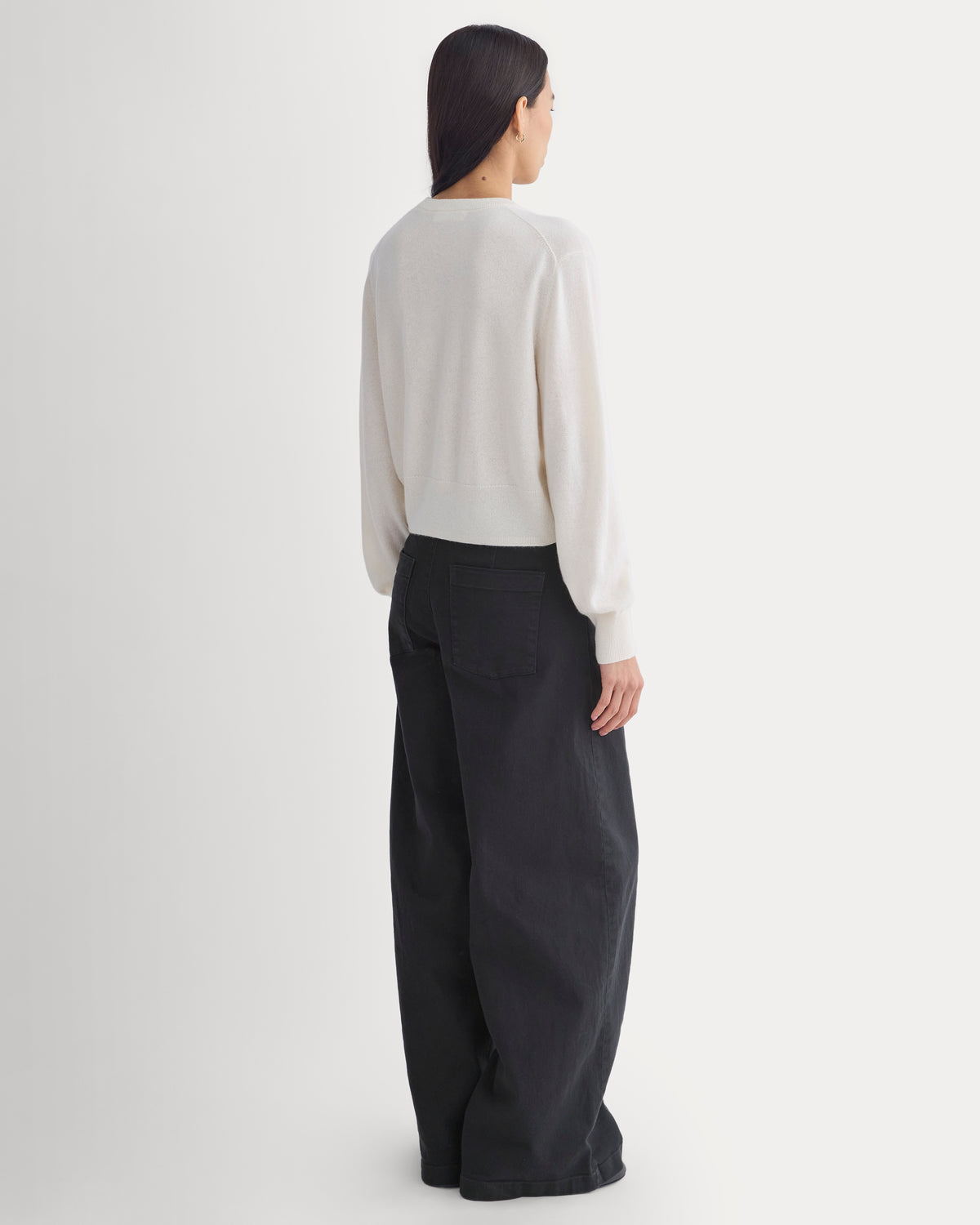 Cashmere Cropped Cardigan | Snow