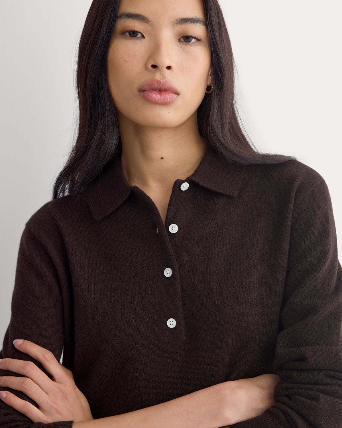 Fine Cashmere Classic Polo | Coffee Bean