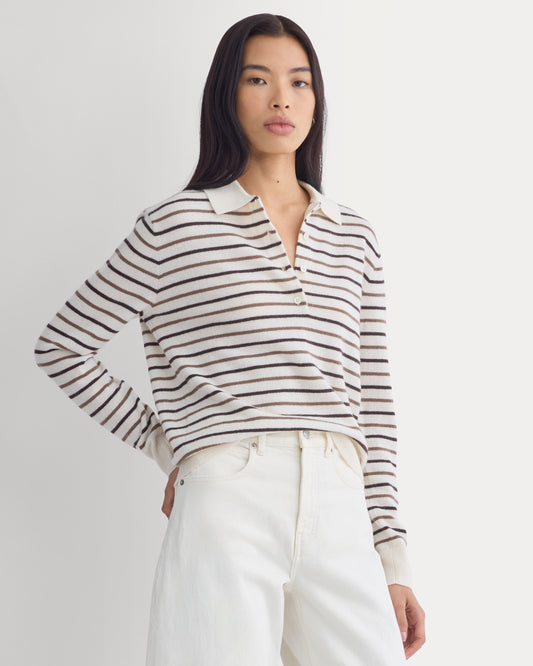 Fine Cashmere Classic Polo | Snow