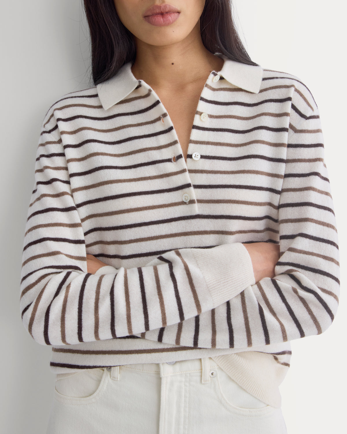Fine Cashmere Classic Polo | Snow