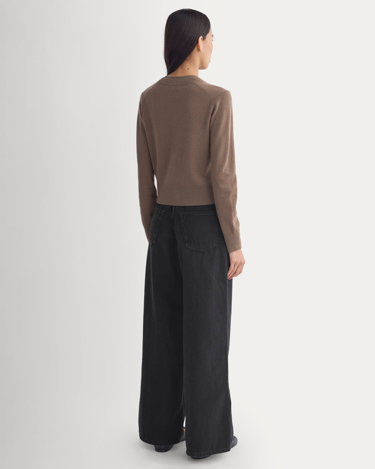 Fine Cashmere Long-Sleeve U-Neck Sweater | Deep Taupe