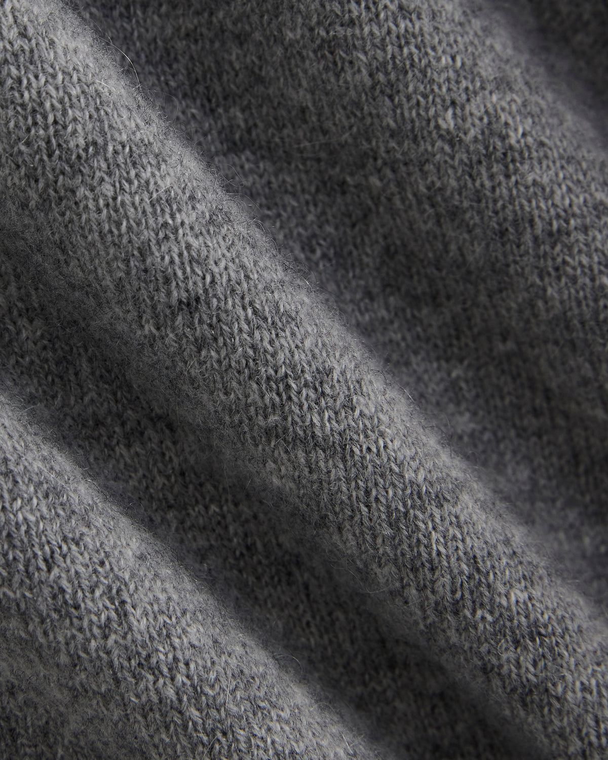 Fine Cashmere Long-Sleeve U-Neck Sweater | Heathered Light Grey