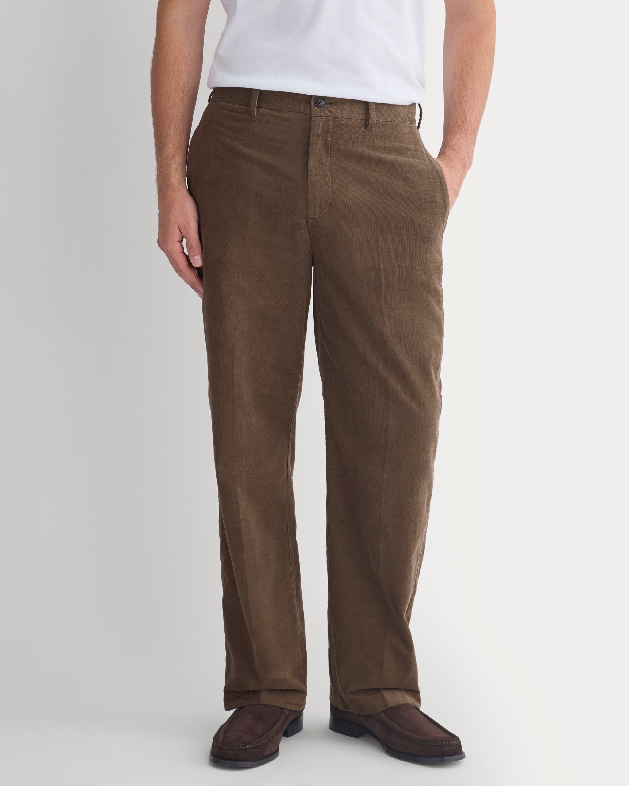 Relaxed Pinwale Corduroy Trouser | Deep Taupe