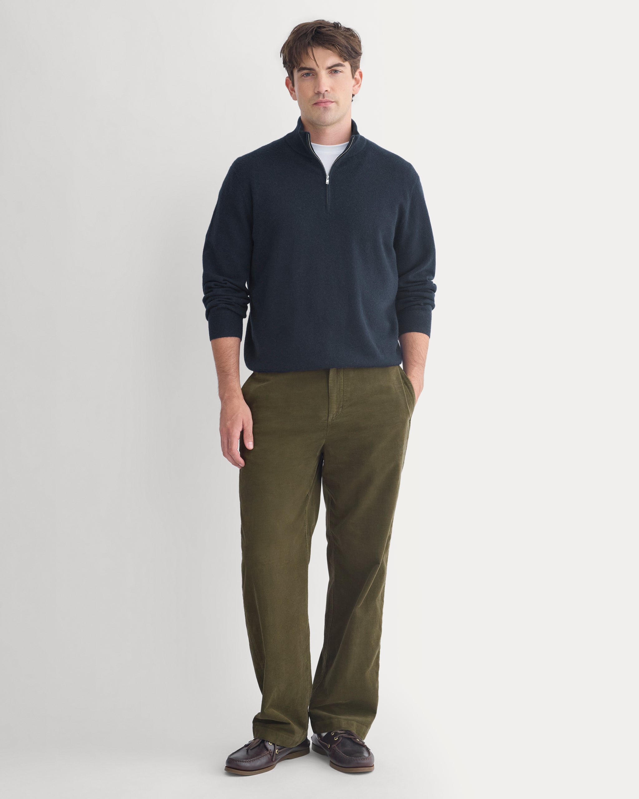 Relaxed Pinwale Corduroy Trouser | Olive Night