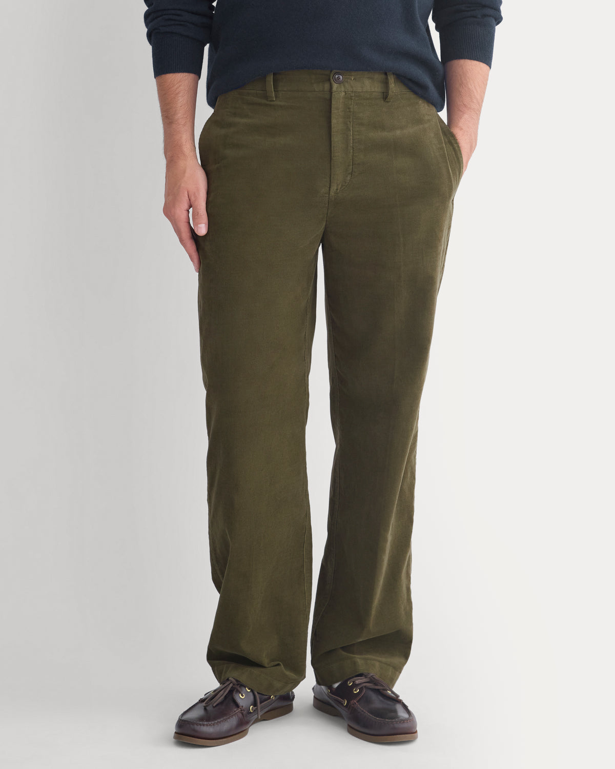 Relaxed Pinwale Corduroy Trouser | Olive Night