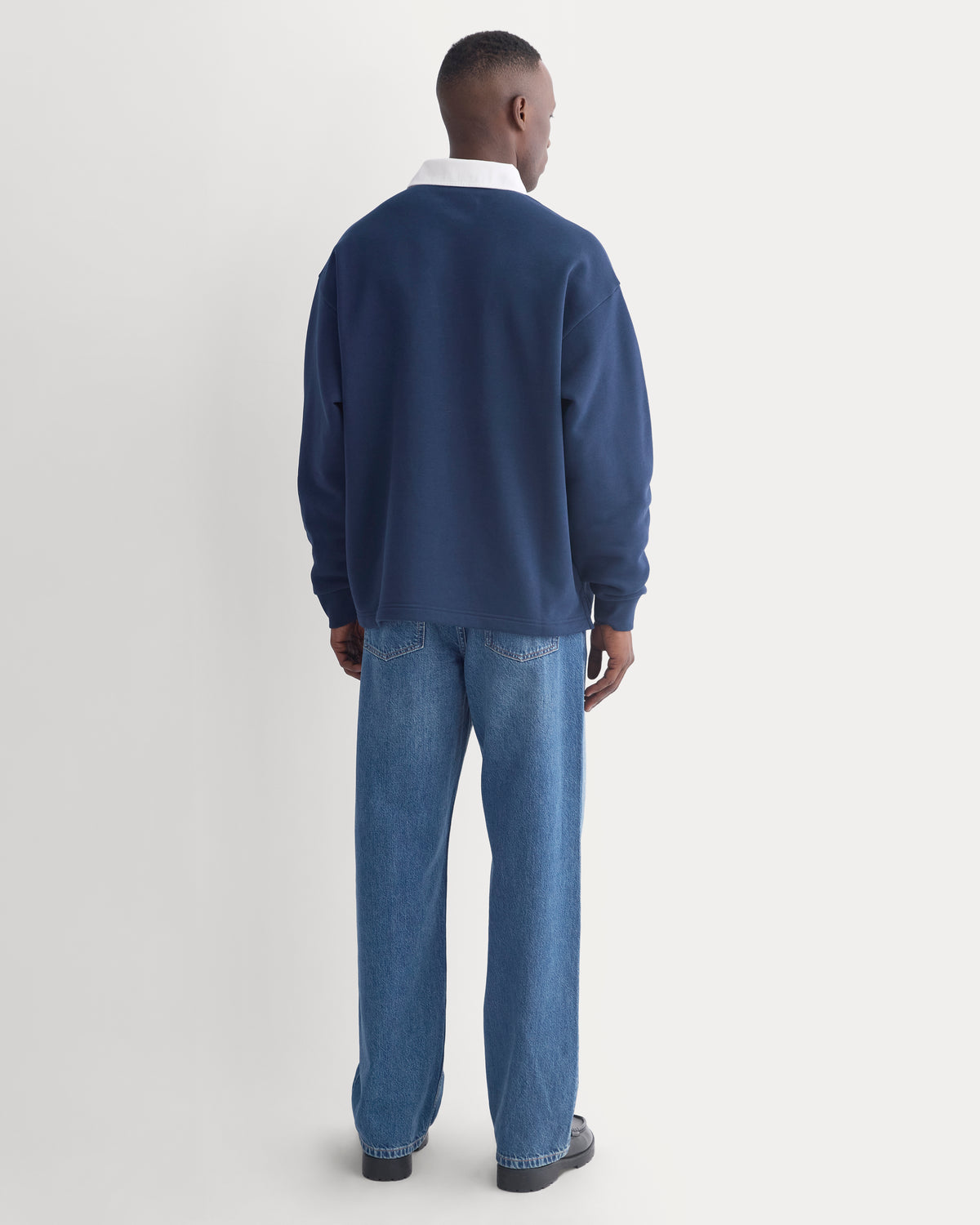 Luxe Fleece Rugby Polo | Deep Navy