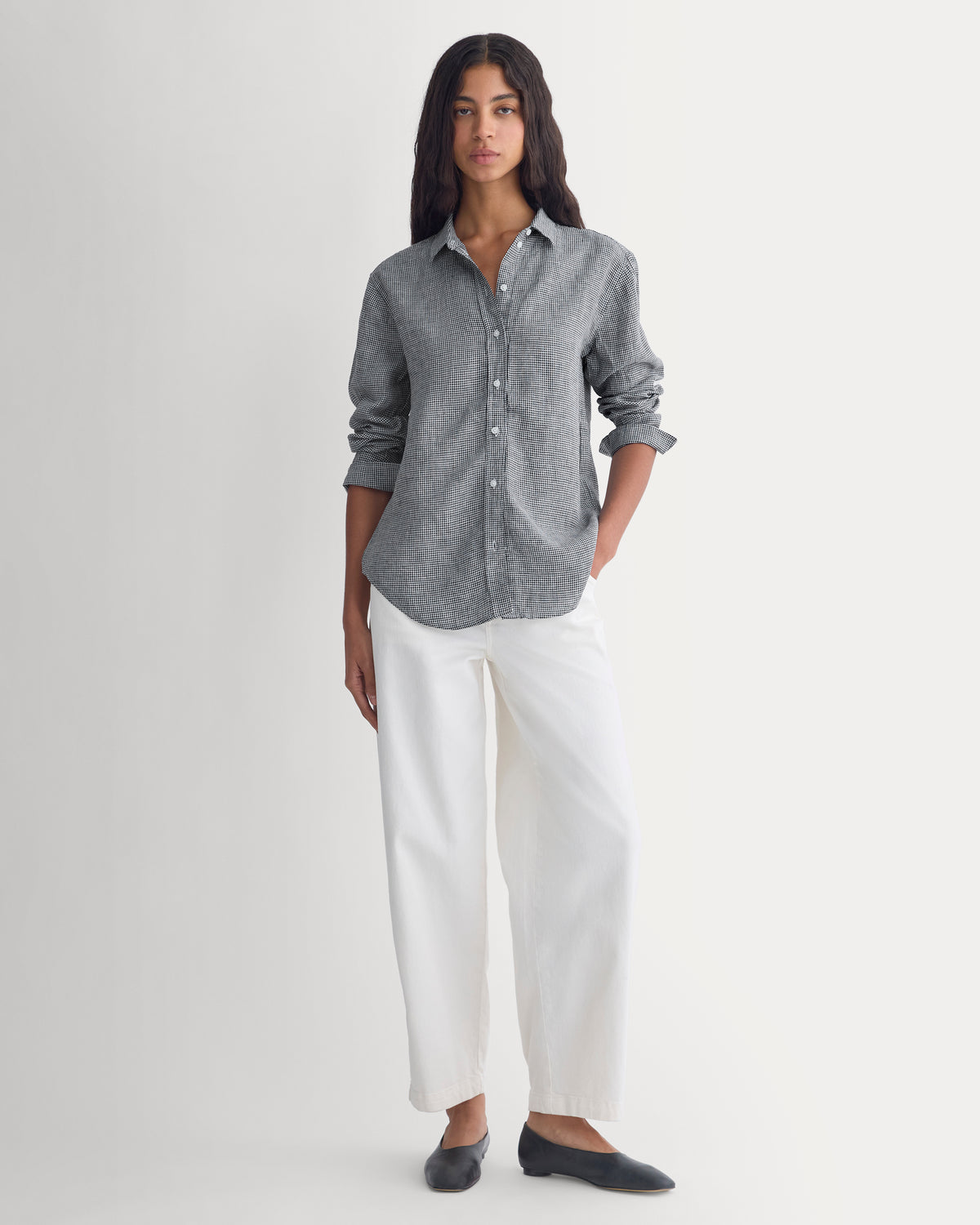 The Must-Have Shirt in Linen | True Navy/Skywriting Gingham