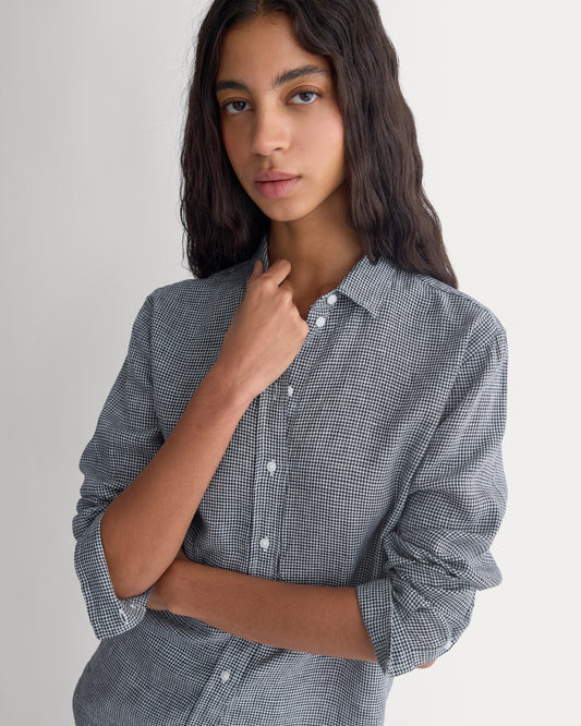 The Must-Have Shirt in Linen | True Navy/Skywriting Gingham