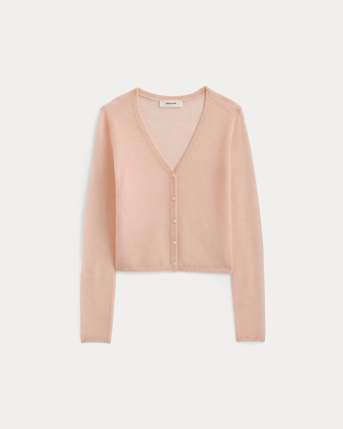Air Alpaca Wide V Cropped Cardigan | Pale Peach