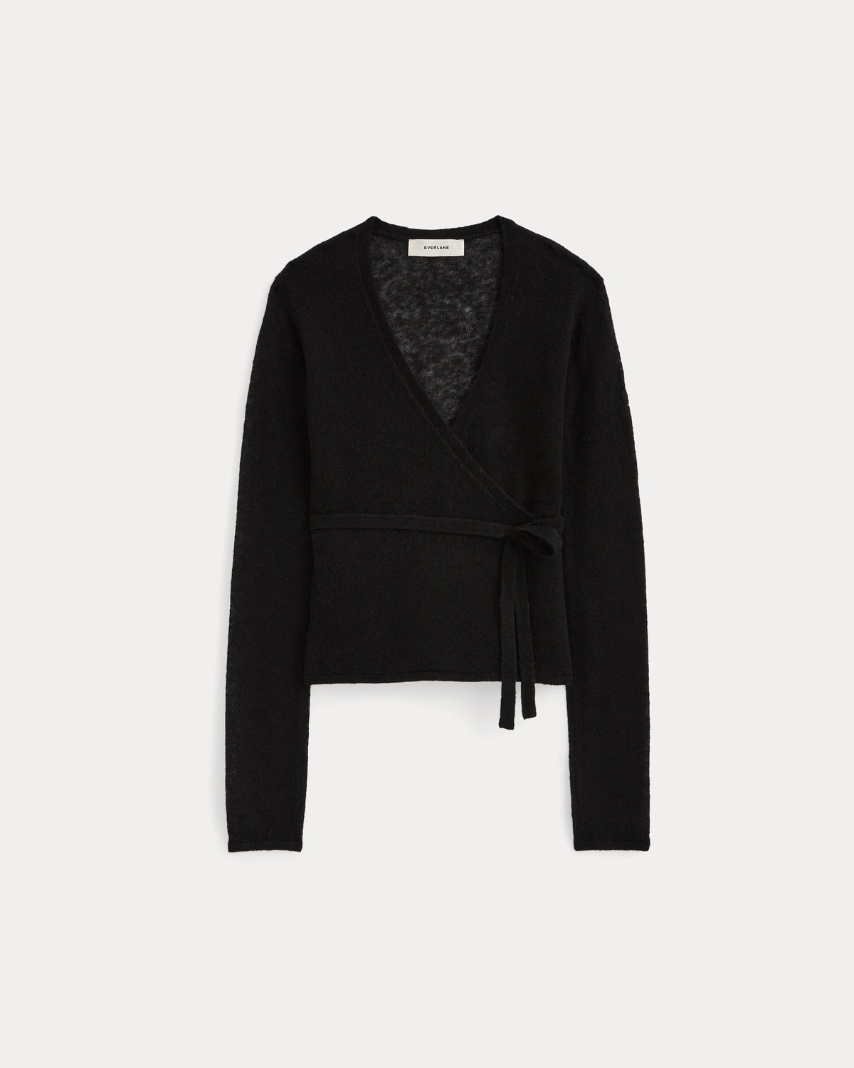 Wrap Top in Air Alpaca |  Black