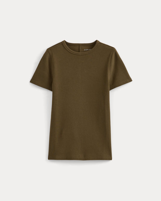Effortless Rib Short-Sleeve Crew | Beech