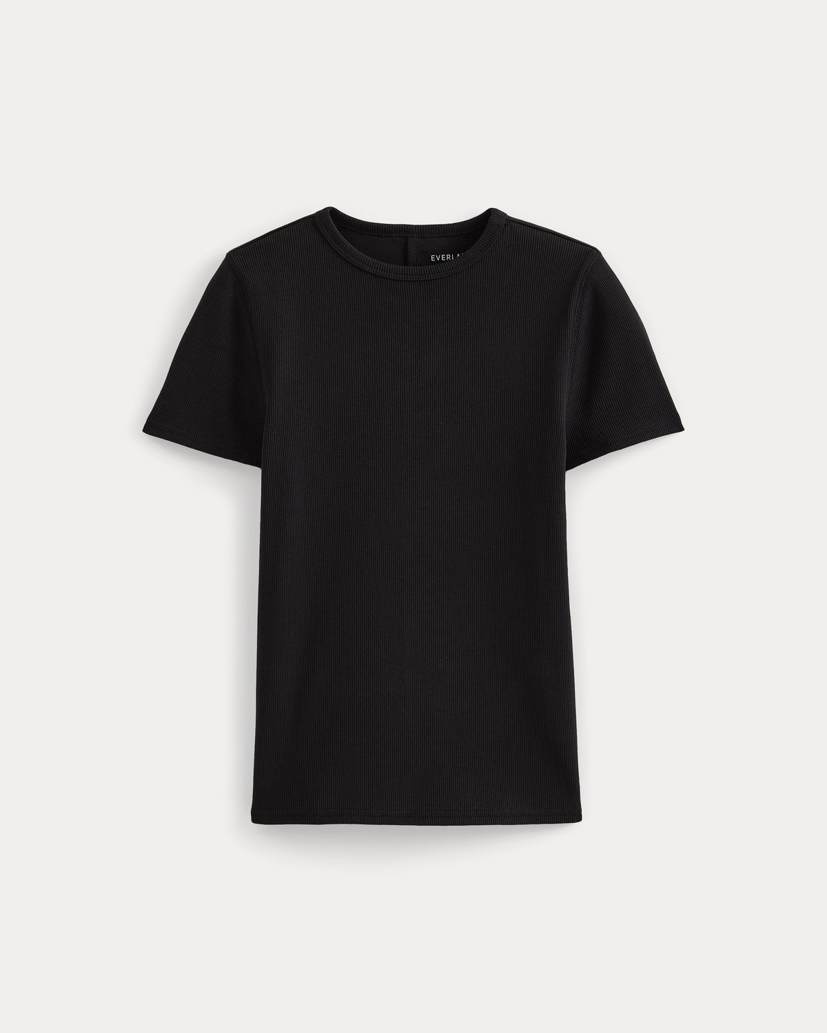 Effortless Rib Short-Sleeve Crew |  Black