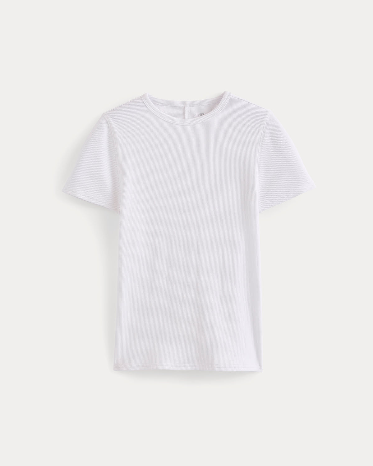 Effortless Rib Short-Sleeve Crew | Optic White