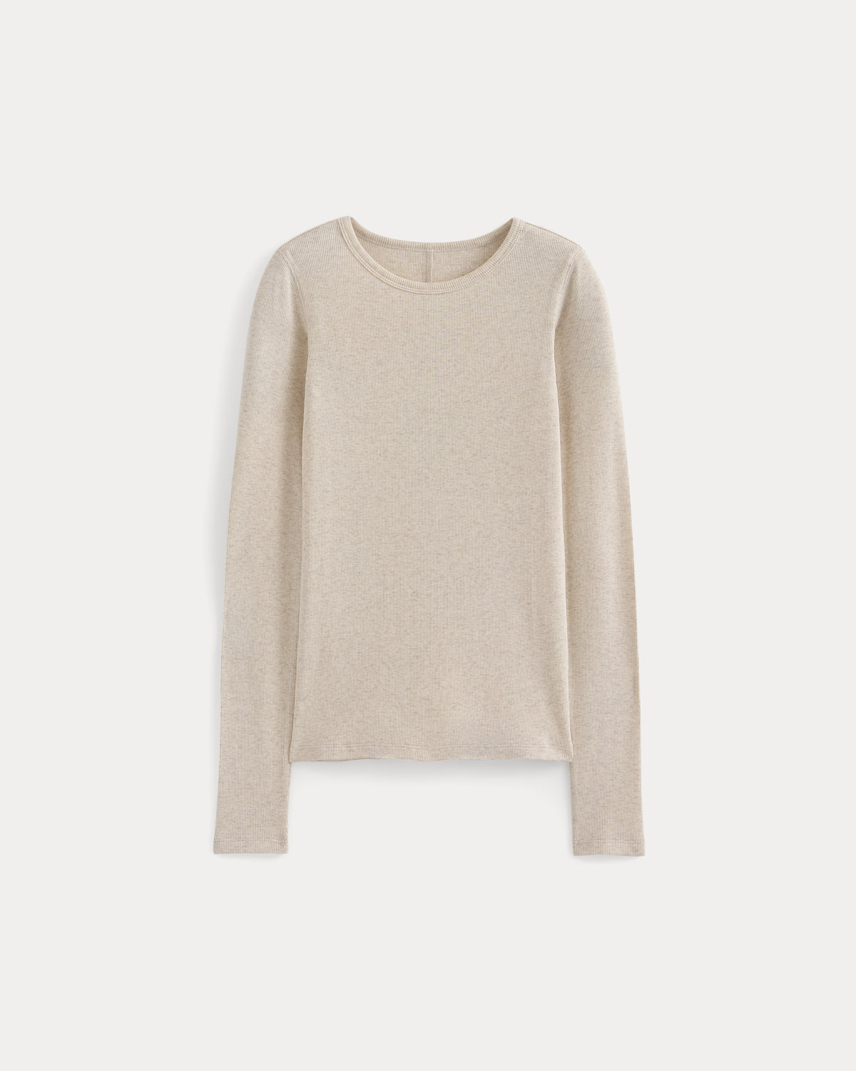 The Luxe Rib Long-Sleeve Crew | Heathered Oat
