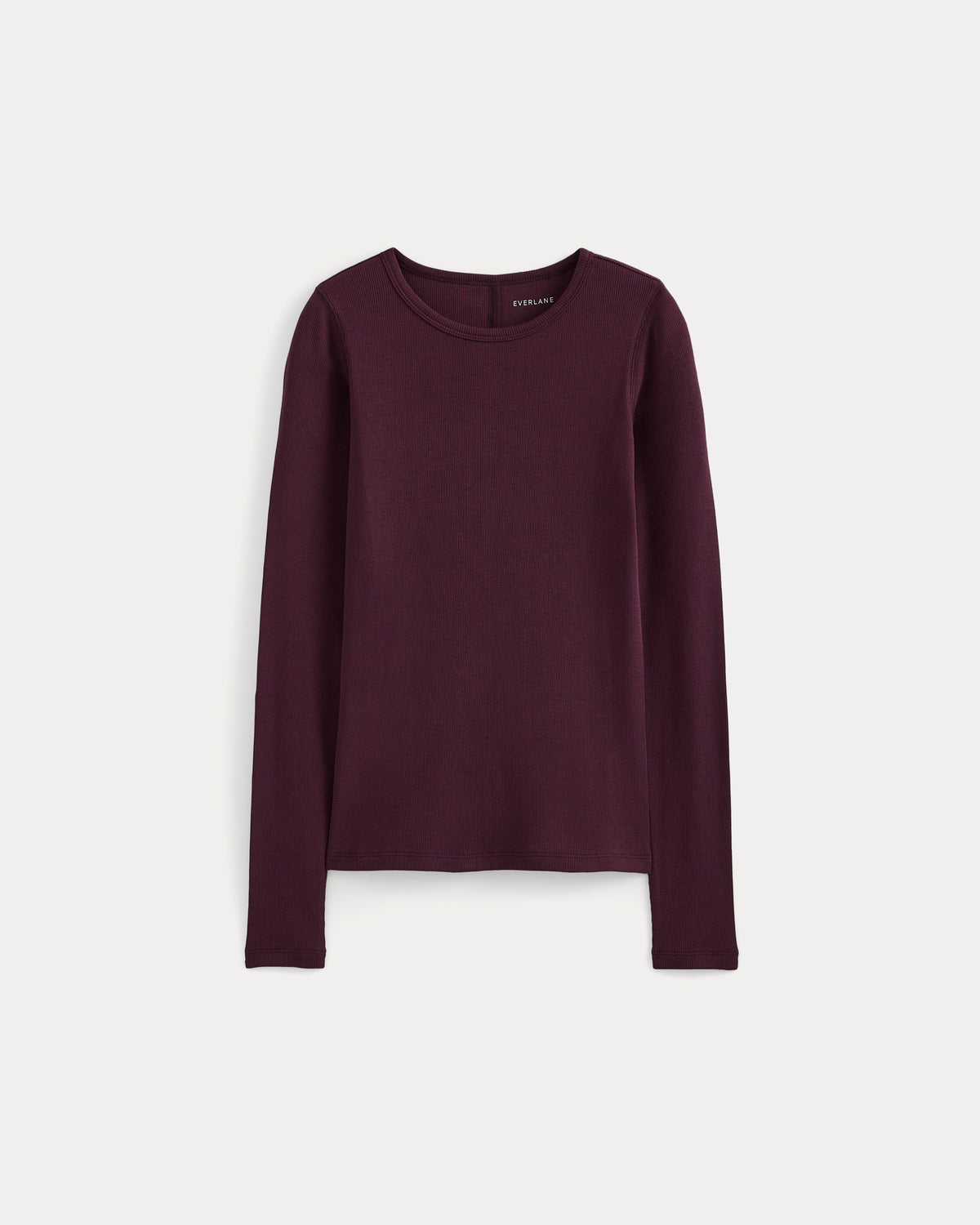The Luxe Rib Long-Sleeve Crew | Deep Plum