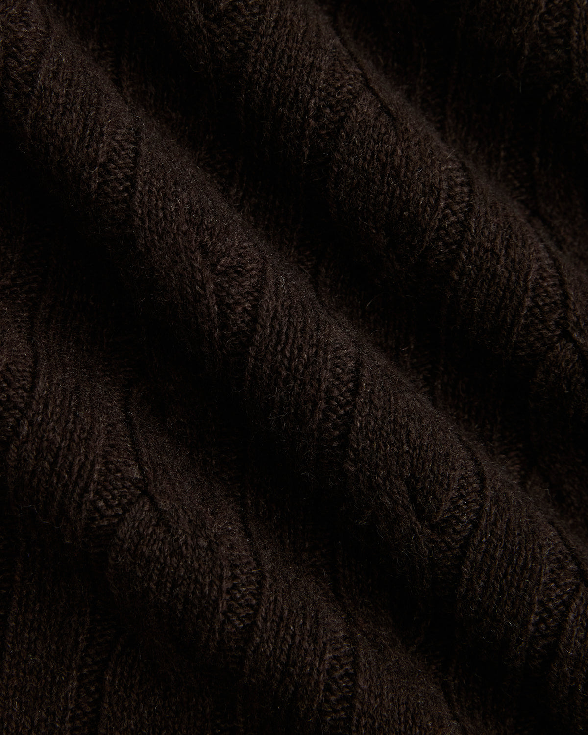 Cable Crew Neck in Wool Cashmere | Americano Brown