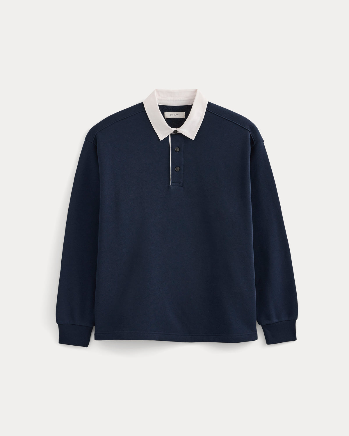 Luxe Fleece Rugby Polo | Deep Navy