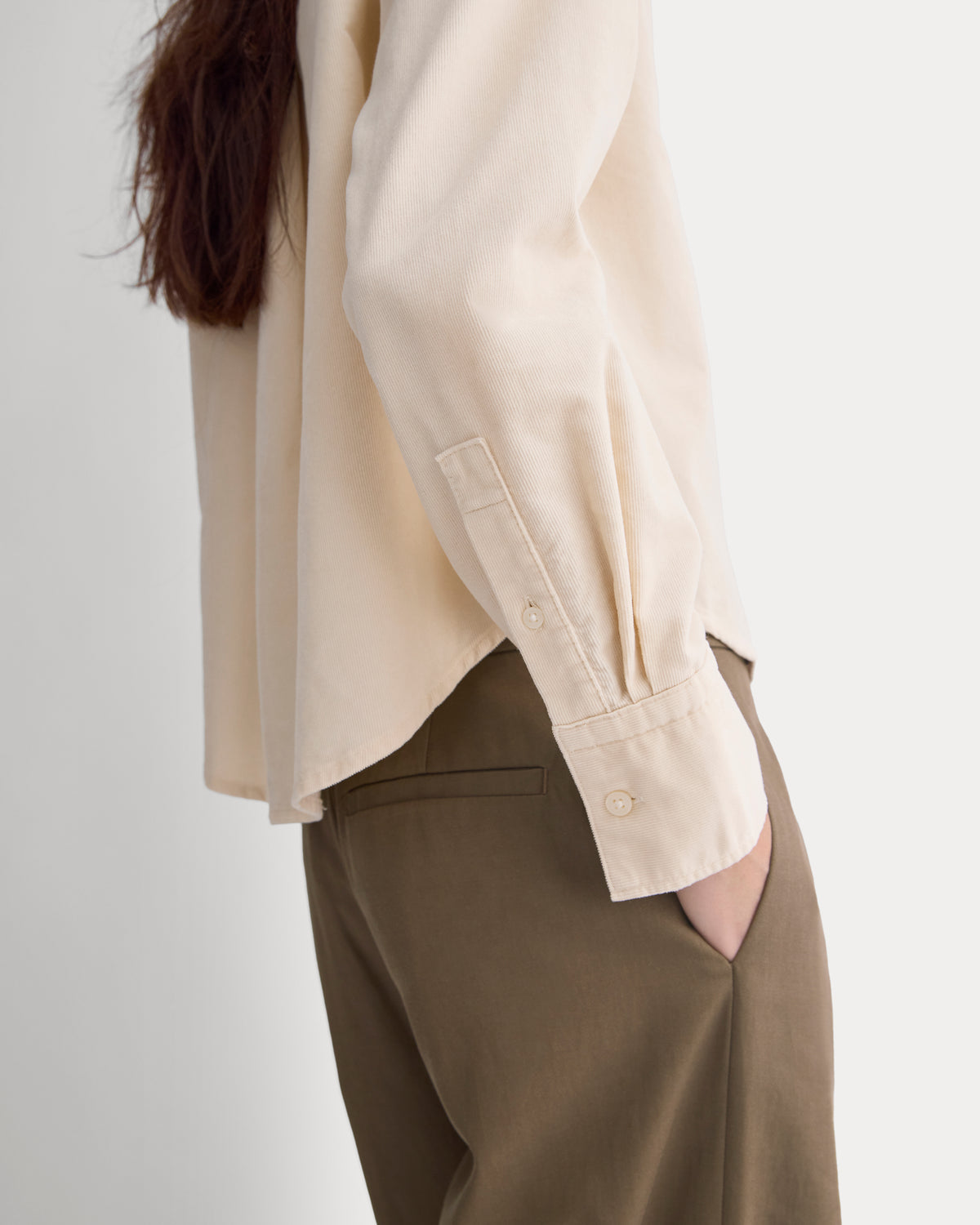 Cropped Shirt in Pinwale Corduroy | Birch
