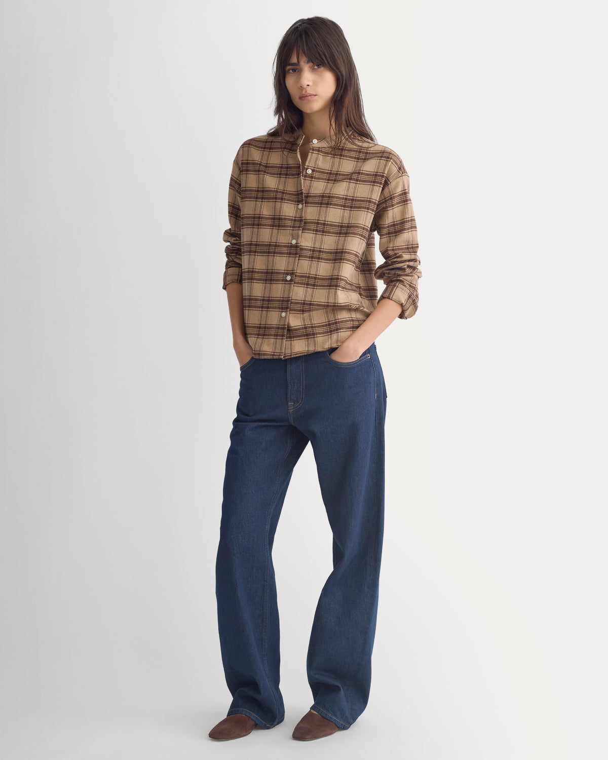 Flannel Shirt | Heather Camel/Hot Fudge