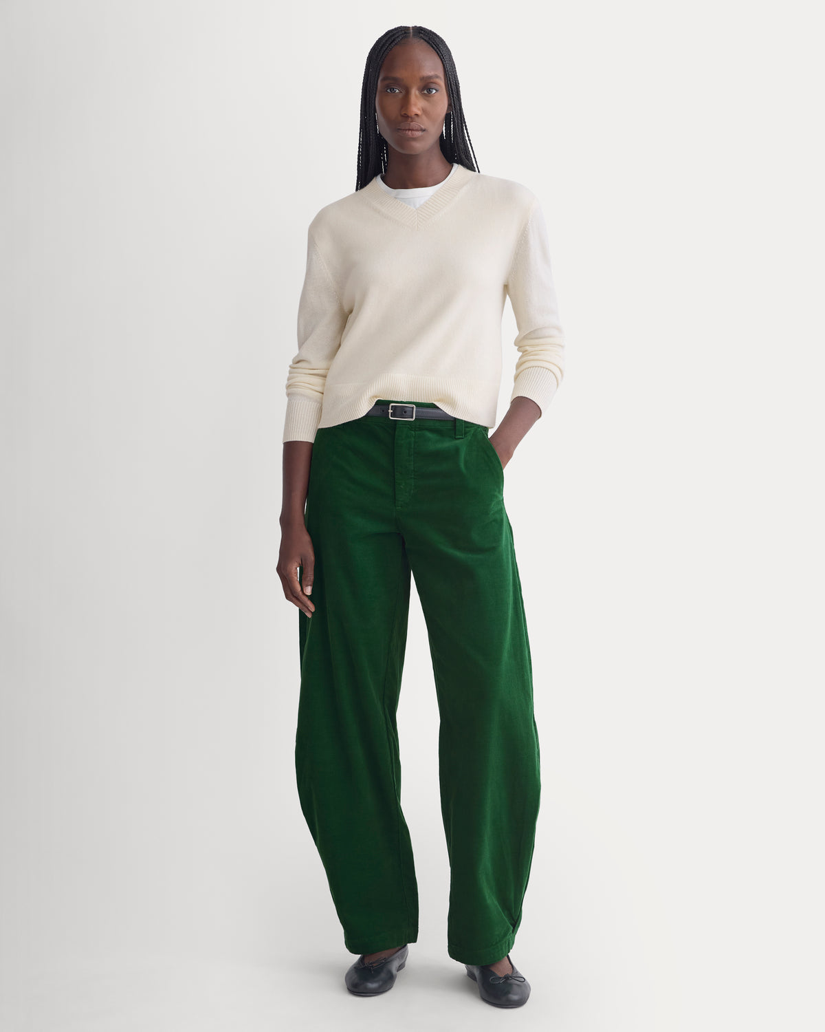 Balloon Pant in Pinwale Corduroy | Eden Green