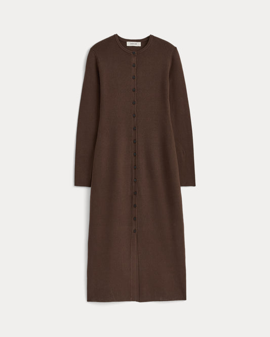 Fine-Knit Maxi Cardigan Dress  | Cocoa