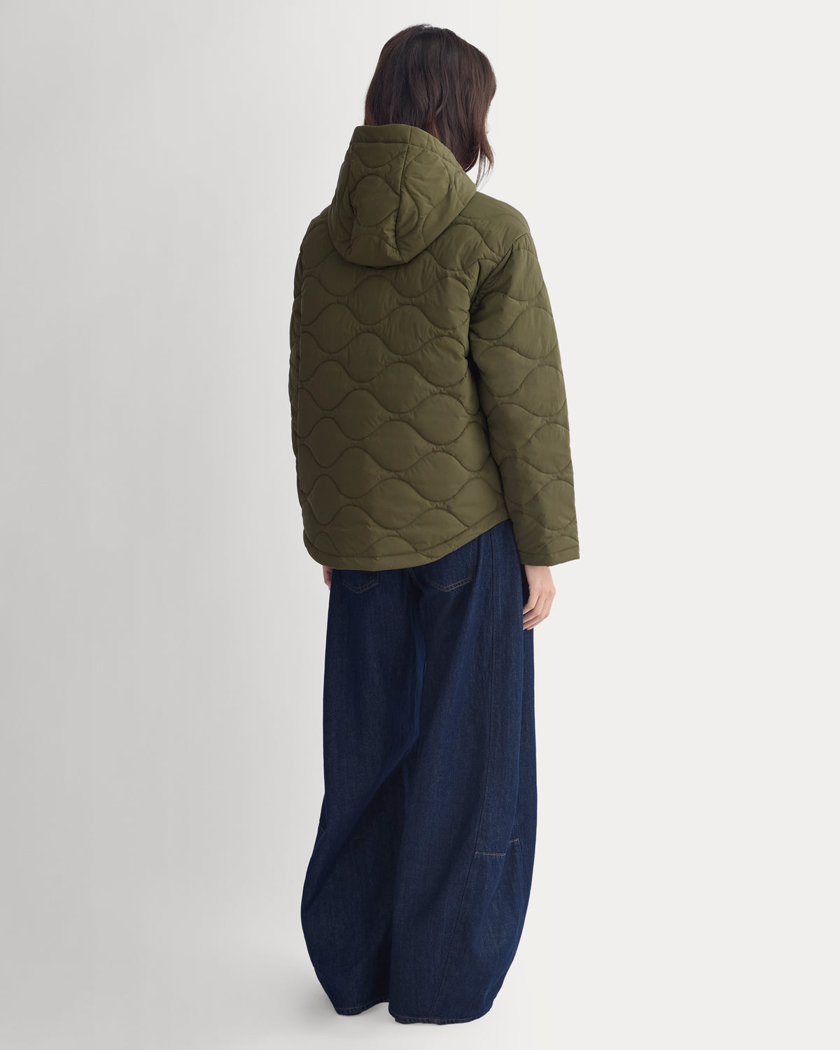 Re:Cycled Nylon Hooded Liner | Olive Night
