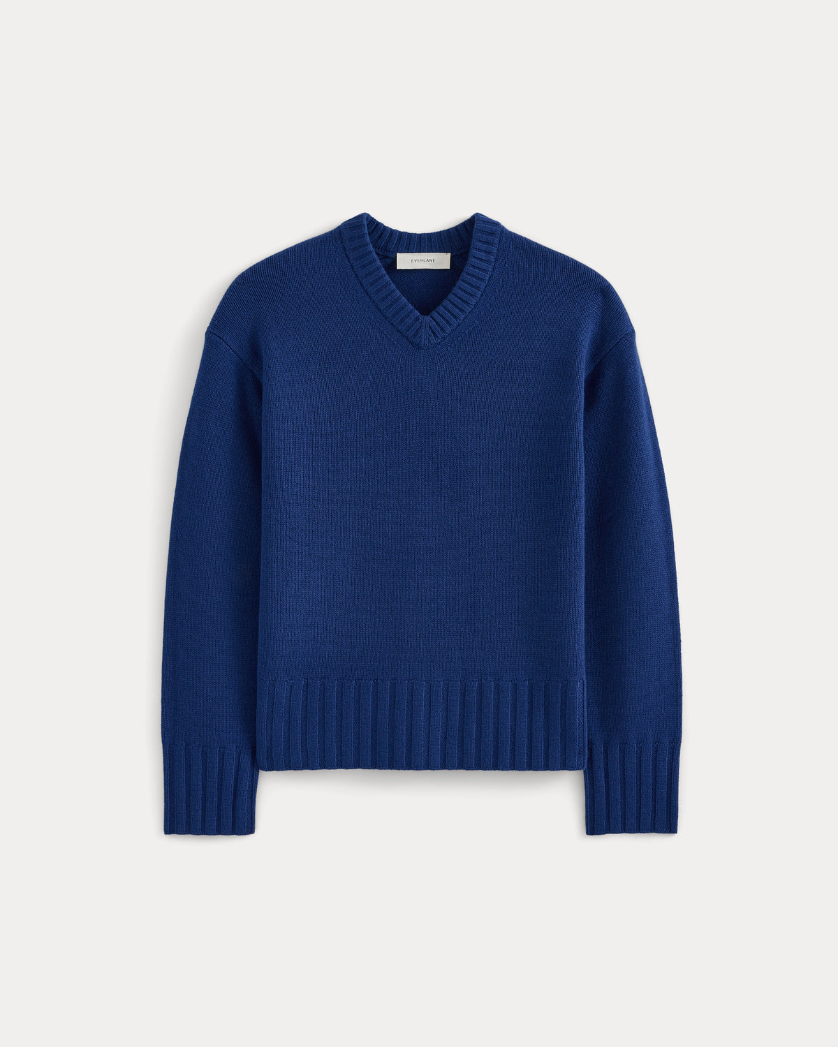 V-Neck Sweater in Extrafine Luxe Merino | Soladite Blue