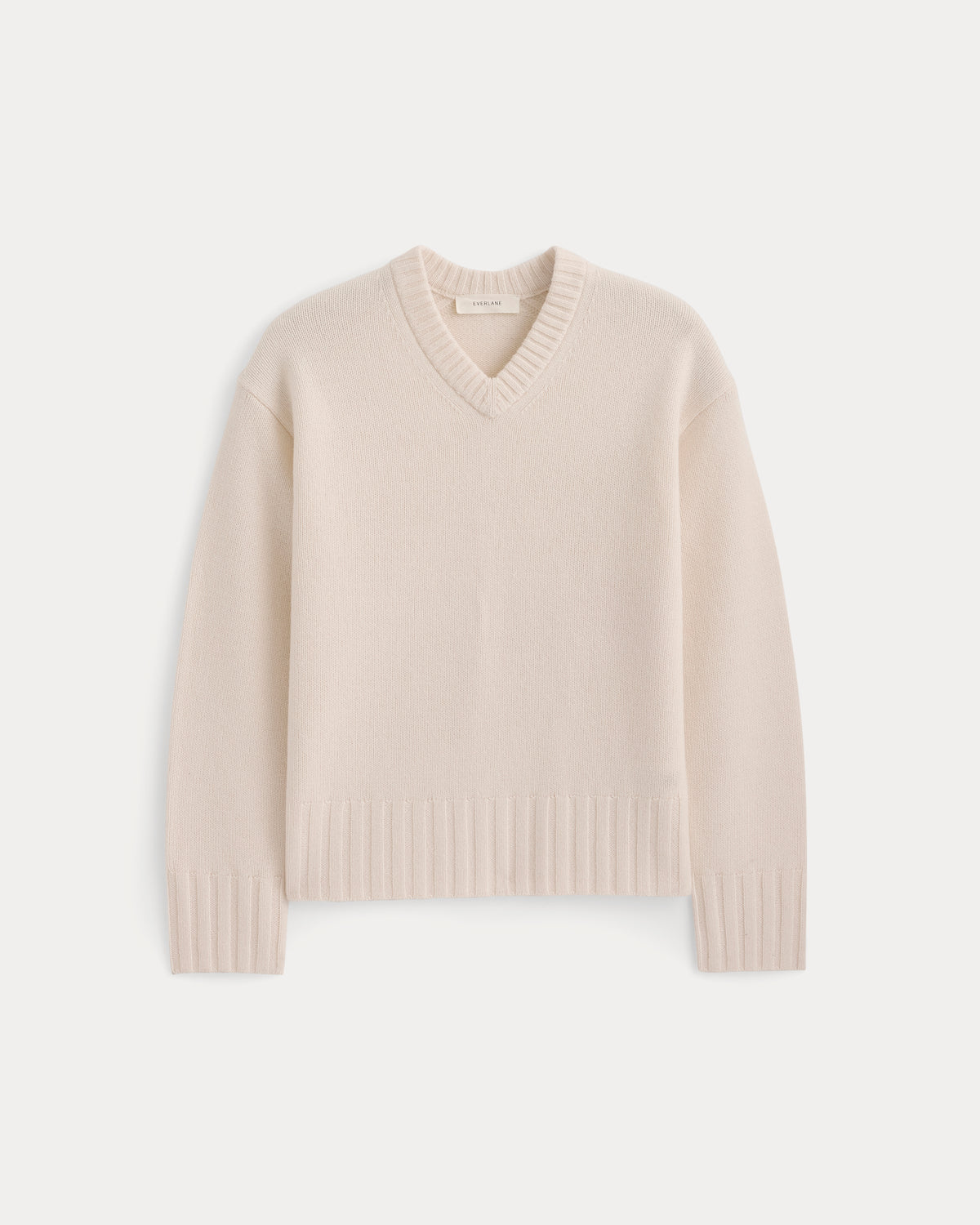 V-Neck Sweater in Extrafine Luxe Merino | Bone