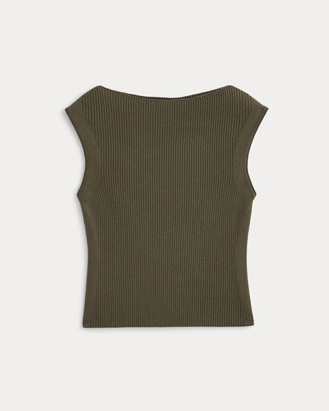 Boat-Neck Ribbed Knit | Olive Night – Everlane