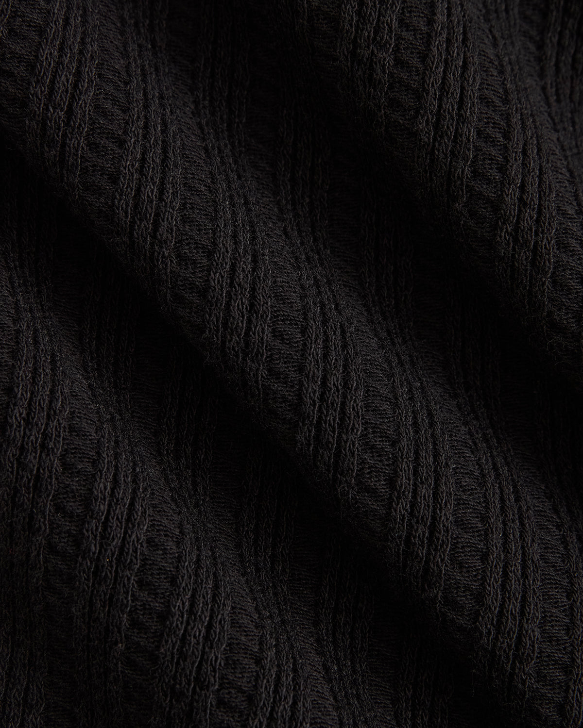 Pointelle Rib Cardigan - Black |  Black