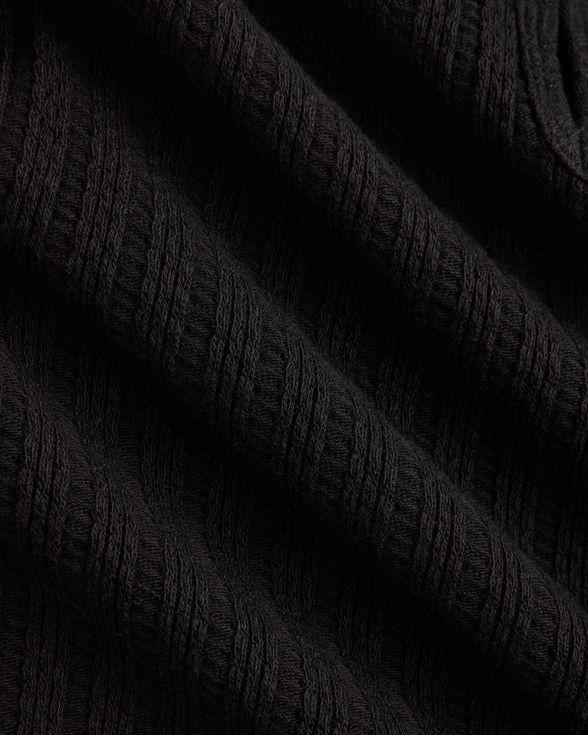 Pointelle Rib Henley - Black |  Black