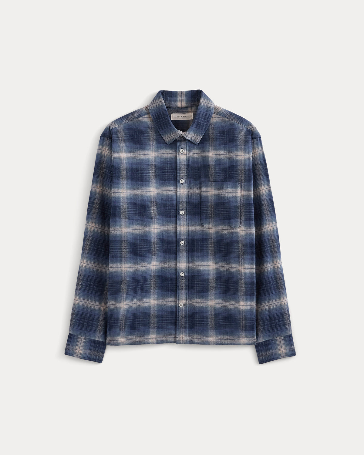 Brushed Flannel Shirt | Blue Ombre Plaid