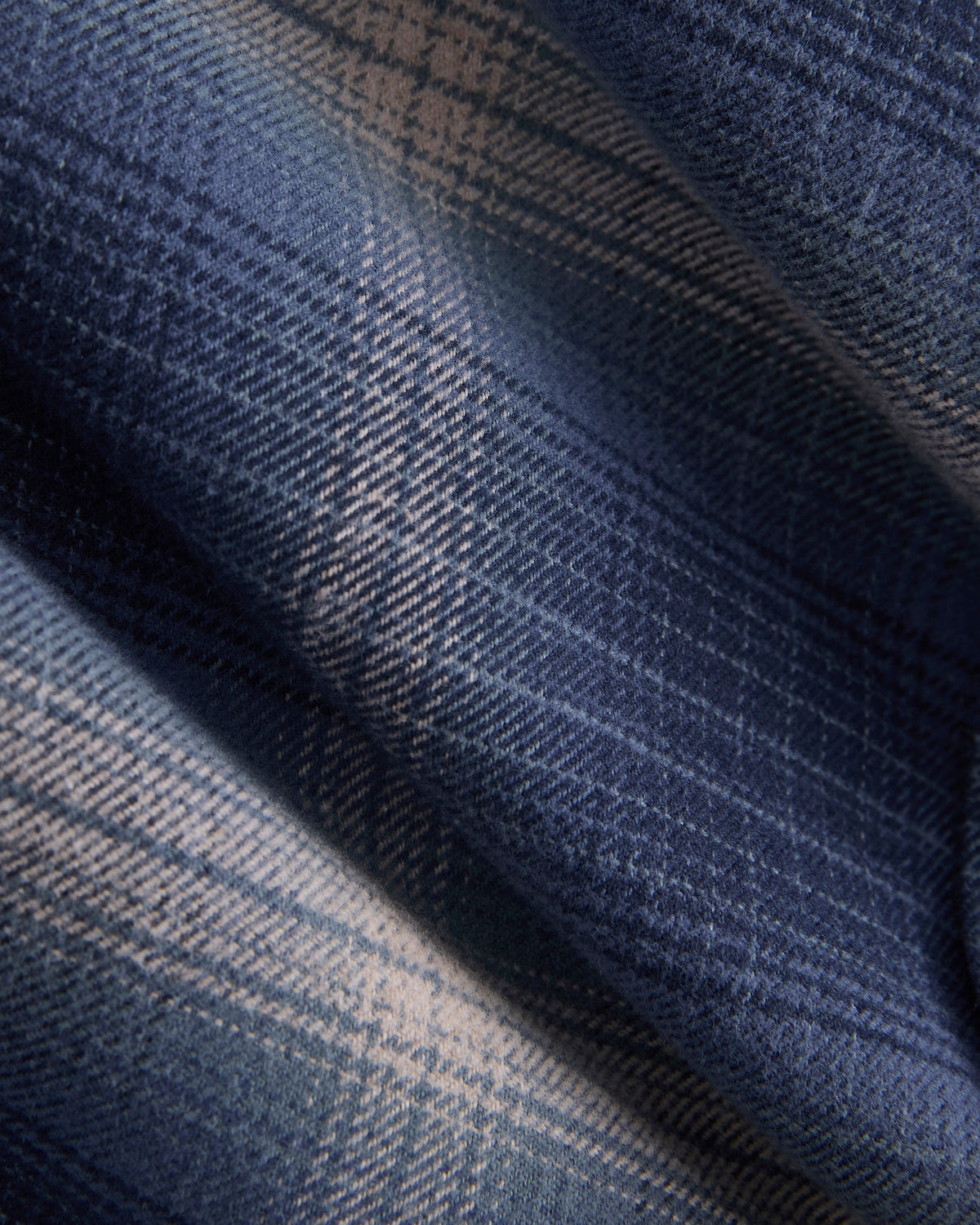 Brushed Flannel Shirt | Blue Ombre Plaid