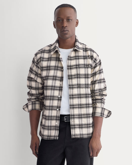 Brushed Flannel Shirt | Birch/Black