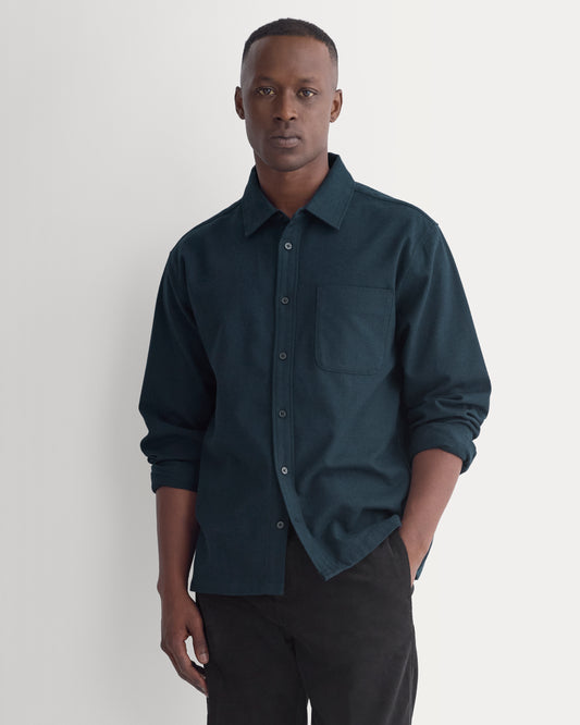 Brushed Flannel Shirt |  Navy